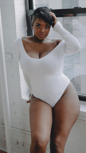 Cold Shoulder Bodysuit (white)